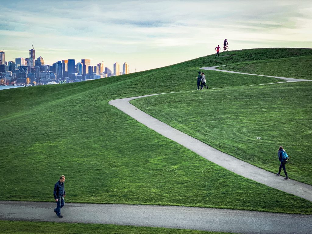Keeping their distance at Gasworks Park!