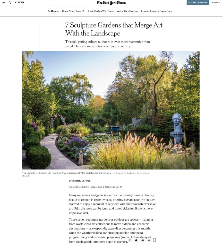 NY Times Review of 7 Sculpture Gardens Across the Country article suggested by Susan Potts