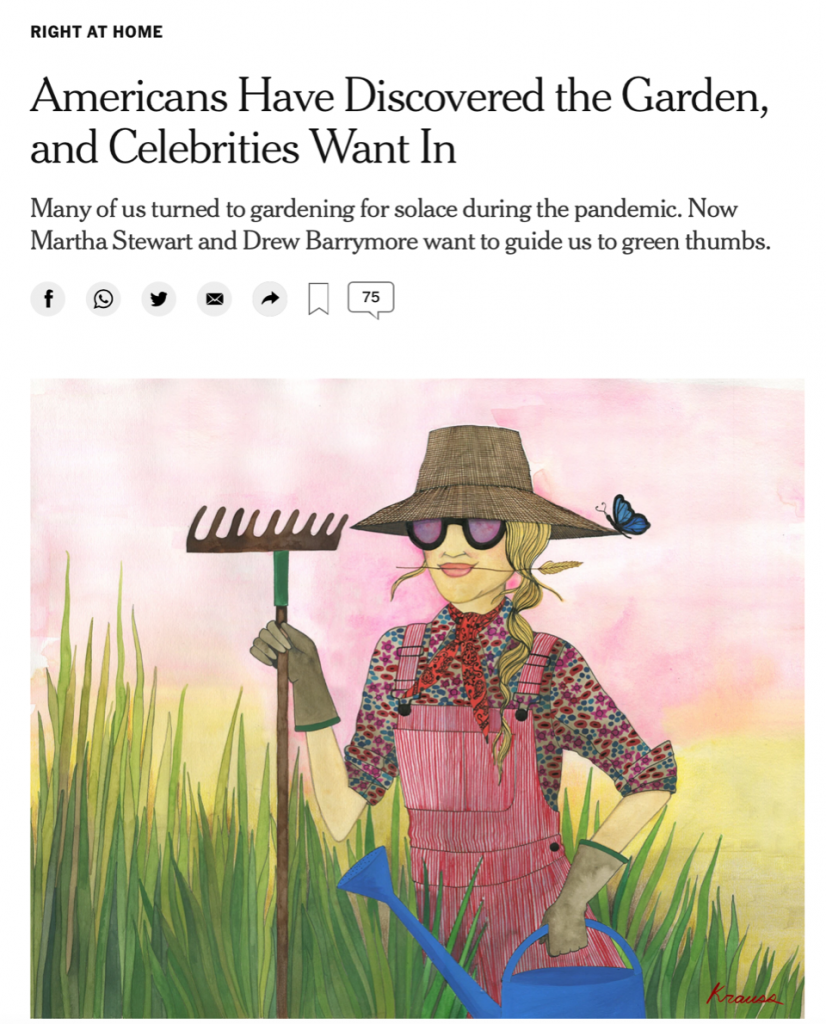 NYT’s Article: “Americans Have Discovered the Garden, and Celebrities Want In” Recommended by Suzy Titcomb